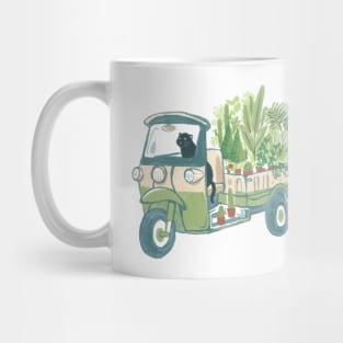 TukTuk Car Plant Cat deliver Mug